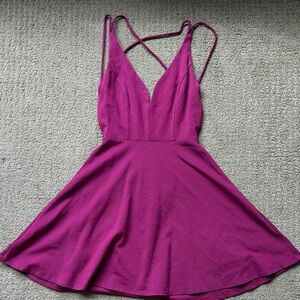 Lulu's Vibrant Purple Backless Dress